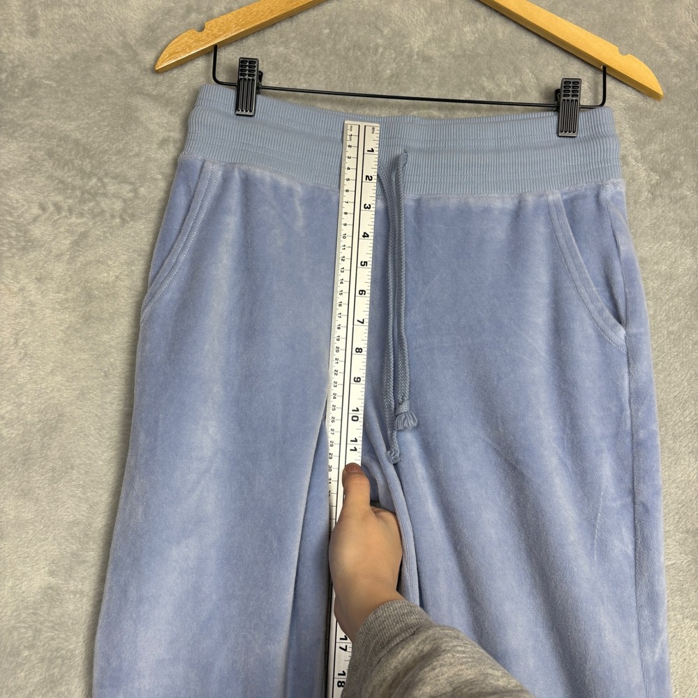 Aerie Velour Super Flare‎ Real Obsessed Pants Light Blue Drawstring Waist M Y2K - Picture 6 of 8